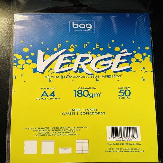 IMAGEM 1-OF.VERGE A4 180GRS - BRANCO  FOLHA